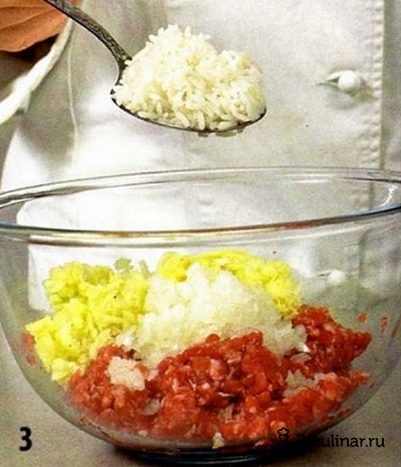 Кабачки фаршированные рисом и мясом - фото шага 3