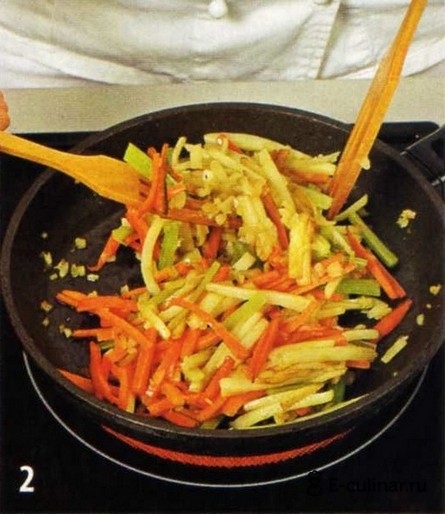 «Конфетки» из теста фило с овощами - фото шага 2
