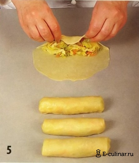 Пирожки-палочки с капустой - фото шага 5
