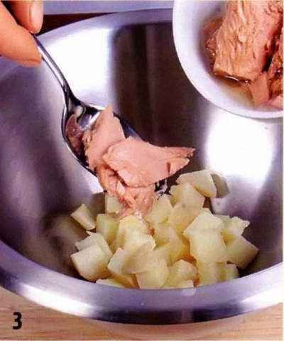 Салат из картофеля, тунца и хрена - фото шага 3