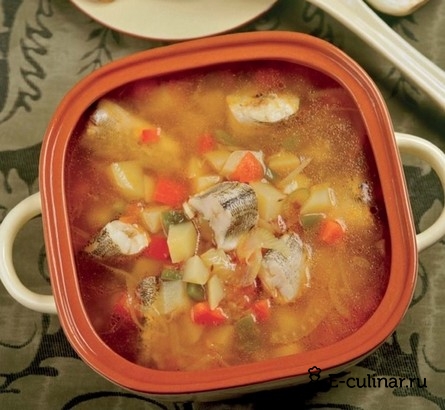 Готовое блюдо Рыбный суп с перцем и пряностями