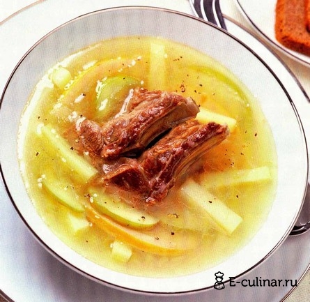 Готовое блюдо Суп из баранины с айвой