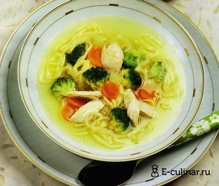 Готовое блюдо Суп куриный с лапшой и овощами