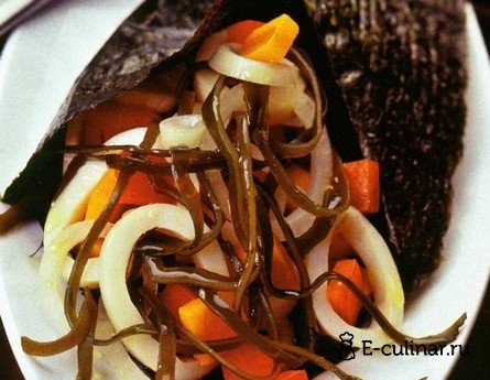 Готовое блюдо Салат из кальмаров и морской капусты