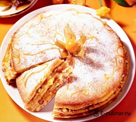 Готовое блюдо Блинный торт с апельсиновым джемом