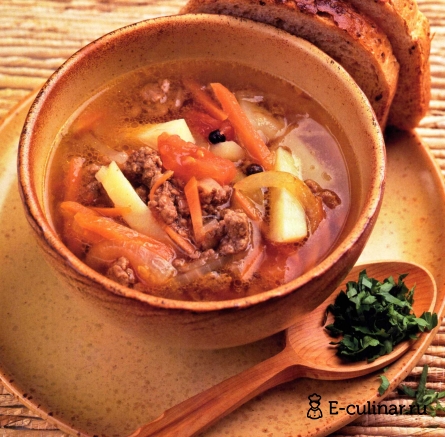 Готовое блюдо Суп овощной с мясным фаршем