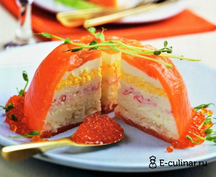Готовое блюдо Салат рыбный торт