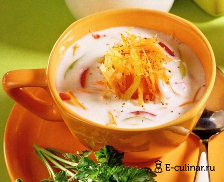 Готовое блюдо Холодный кефирный суп с овощами