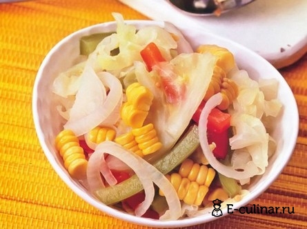 Готовое блюдо Овощи, маринованные с кукурузой Готовое блюдо Овощи, маринованные с кукурузой