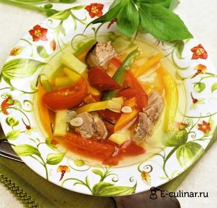 Готовое блюдо Суп из баранины с овощами