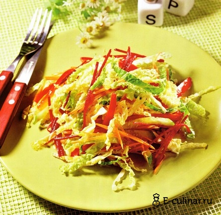 Готовое блюдо Овощной салат с имбирной заправкой