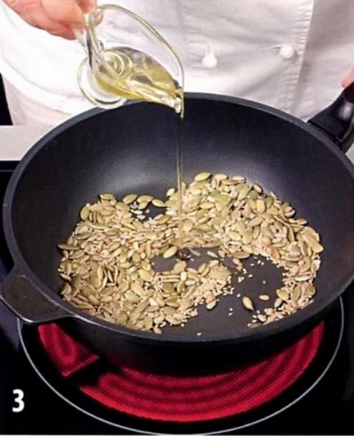 Салатик из капусты брокколи с нутом и зернами пшеницы - фото шага 3