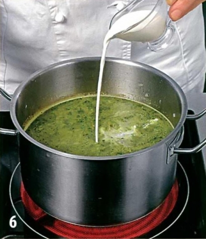 Зеленый супчик с использованием базилика и горошка - фото шага 6